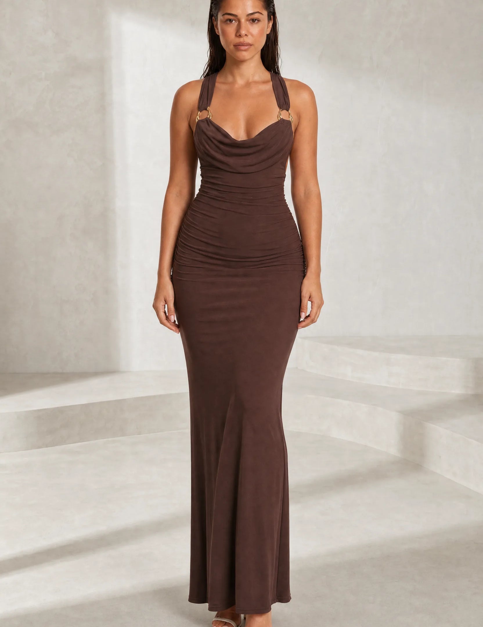 Robe longue col bénitier dos nu | Lounelle Paris