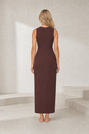 Robe longue col V ceinturée | Lounelle Paris