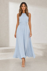Robe longue fluide taille drapée