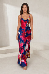 Robe longue rouge dos nu
