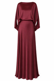 Robe longue satinée encolure bateau | Lounelle Paris