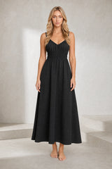 Robe longue smockée dos nu