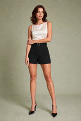 Short met hoge taille en wijde pasvorm