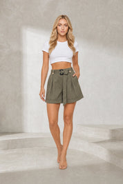 Short vert taille haute ample | Lounelle Paris