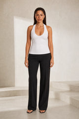 Top noir col halter dos nu