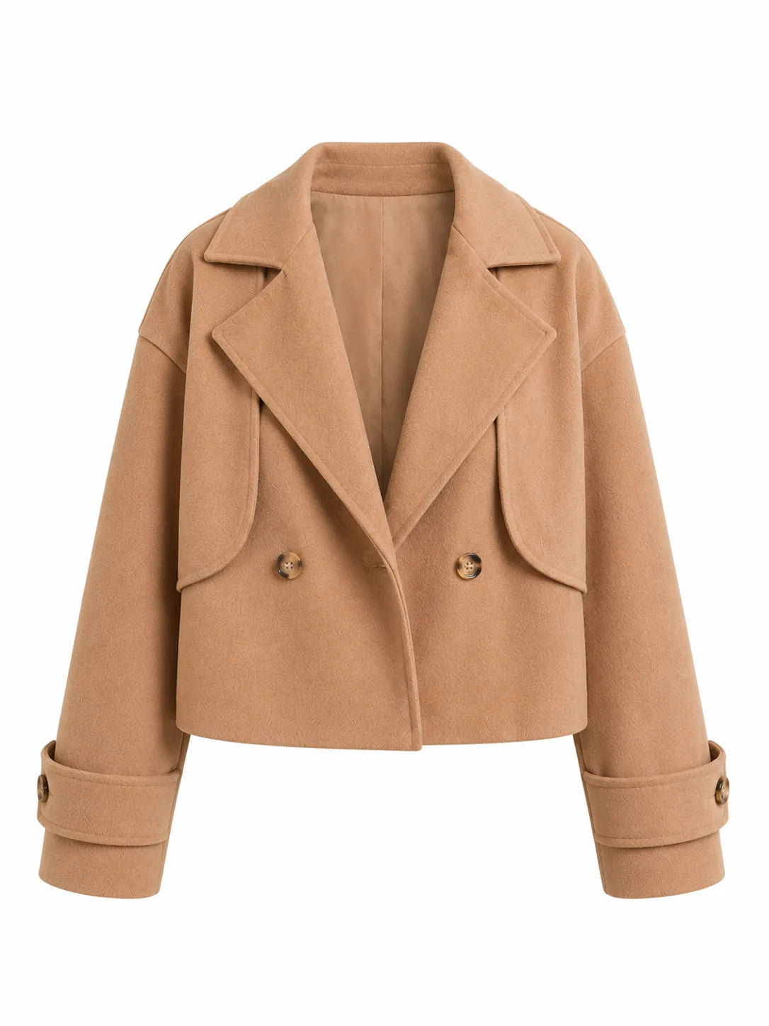 Veste courte marron ample à revers | Lounelle Paris